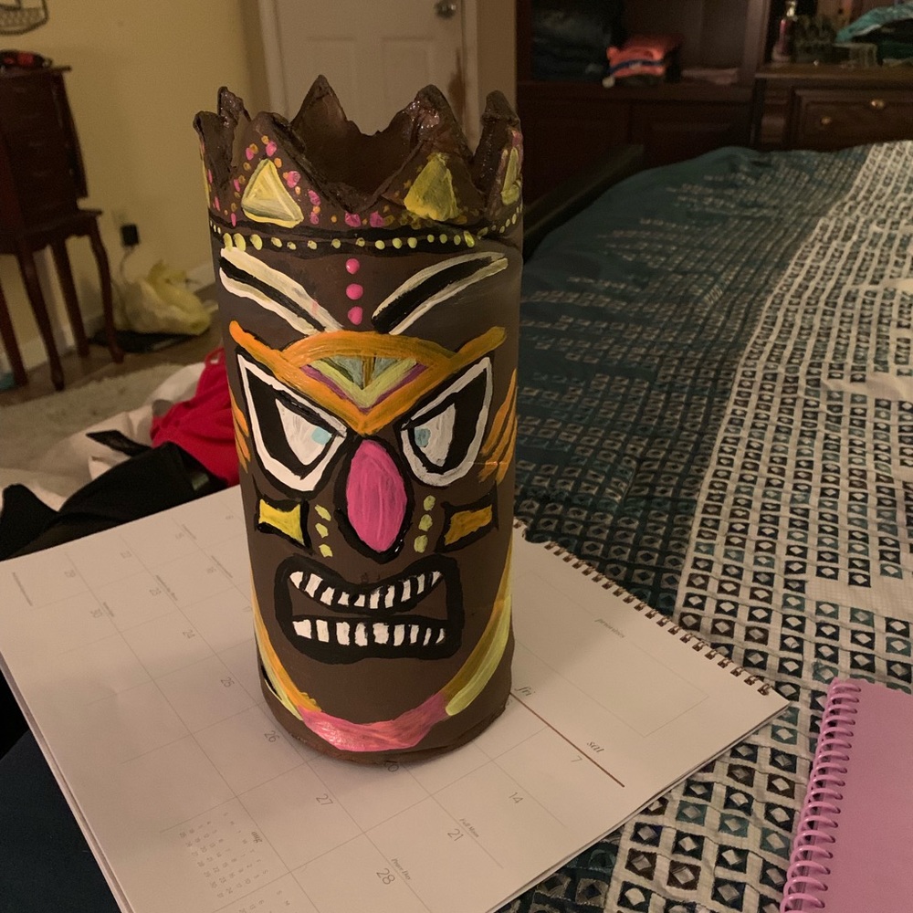 Hand made and pained miniature Tiki man